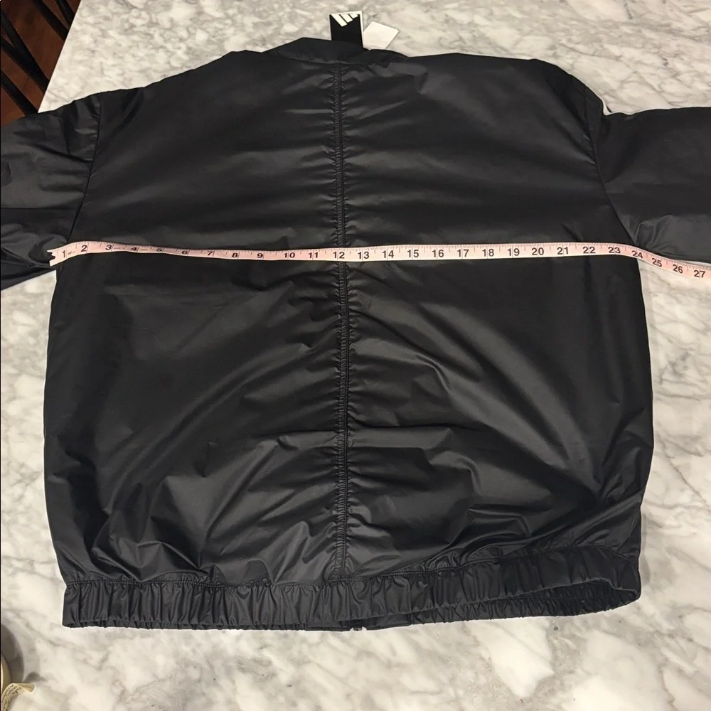 Adidas black Windbreaker with white Stripes